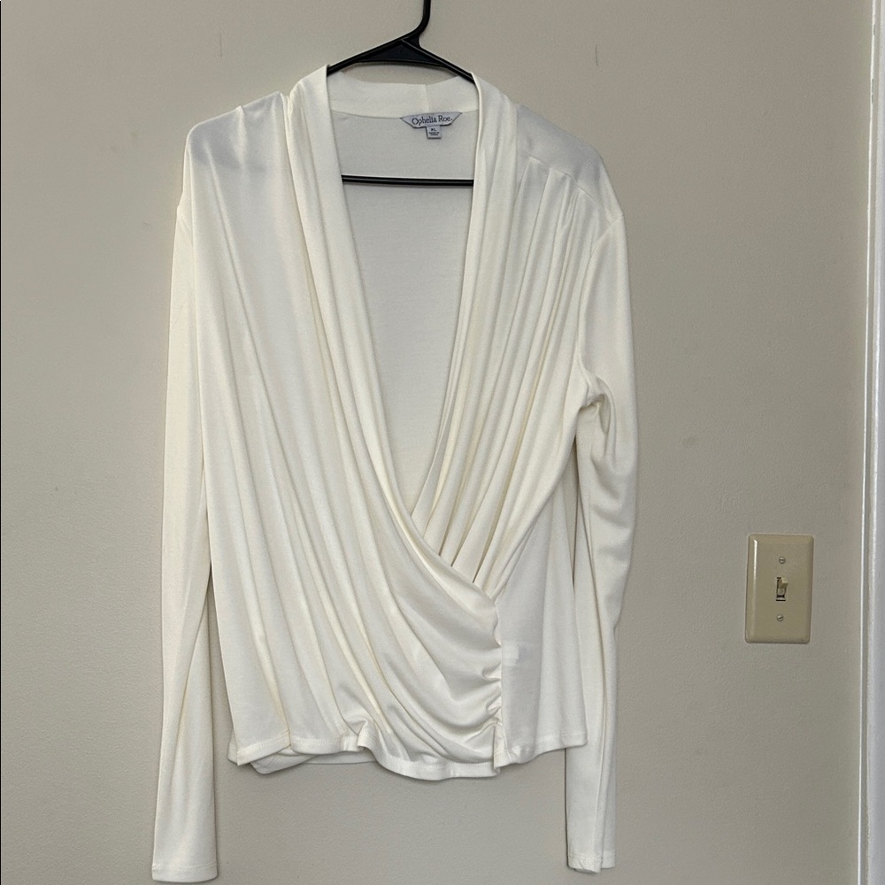 Elegant White Drape Front Top